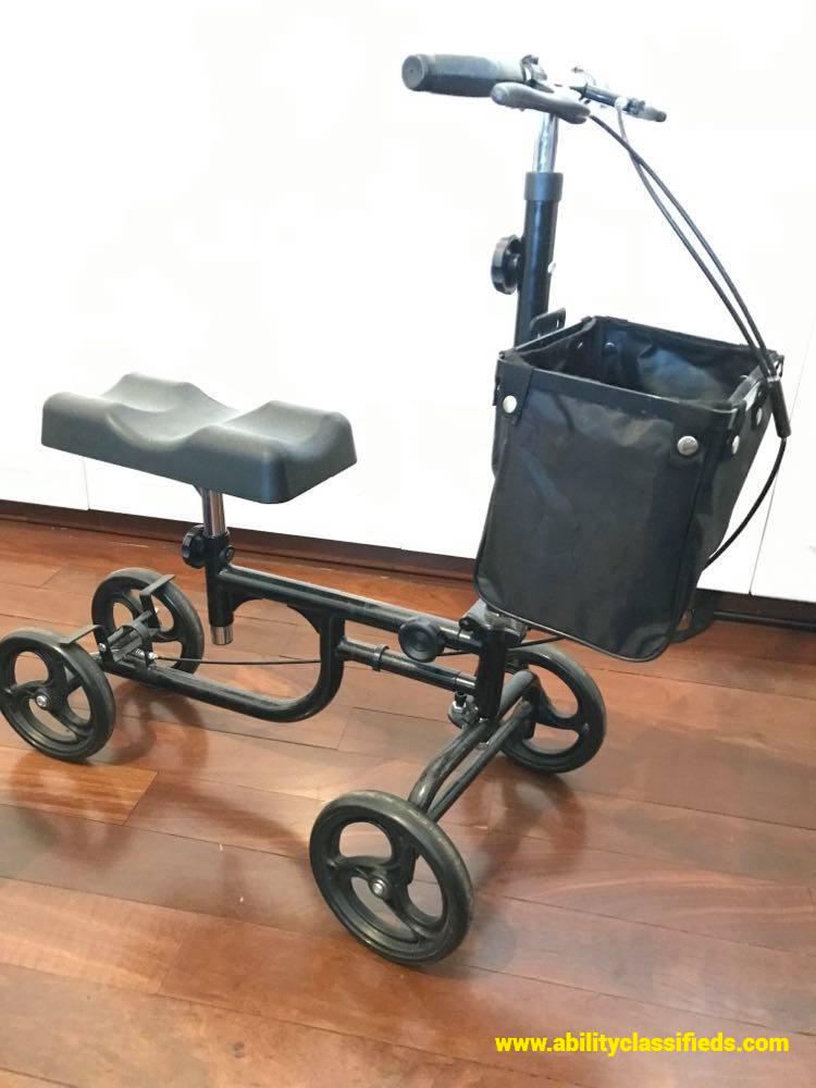 Knee Scooter, fully adjustable, carry basket and folds for transport