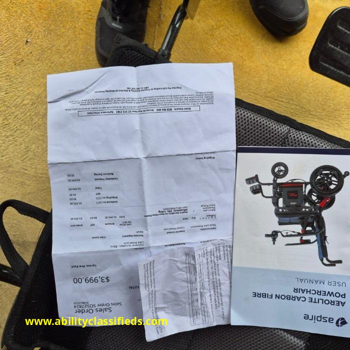 ASPIRE AEROLITE CARBON FIBRE POWER WHEELCHAIR  - Image 2 of 3